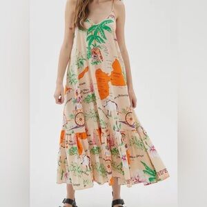 Urban Outfitters Sunkissed Printed Poplin Maxi Dress.Size M. Whimsy, flowy